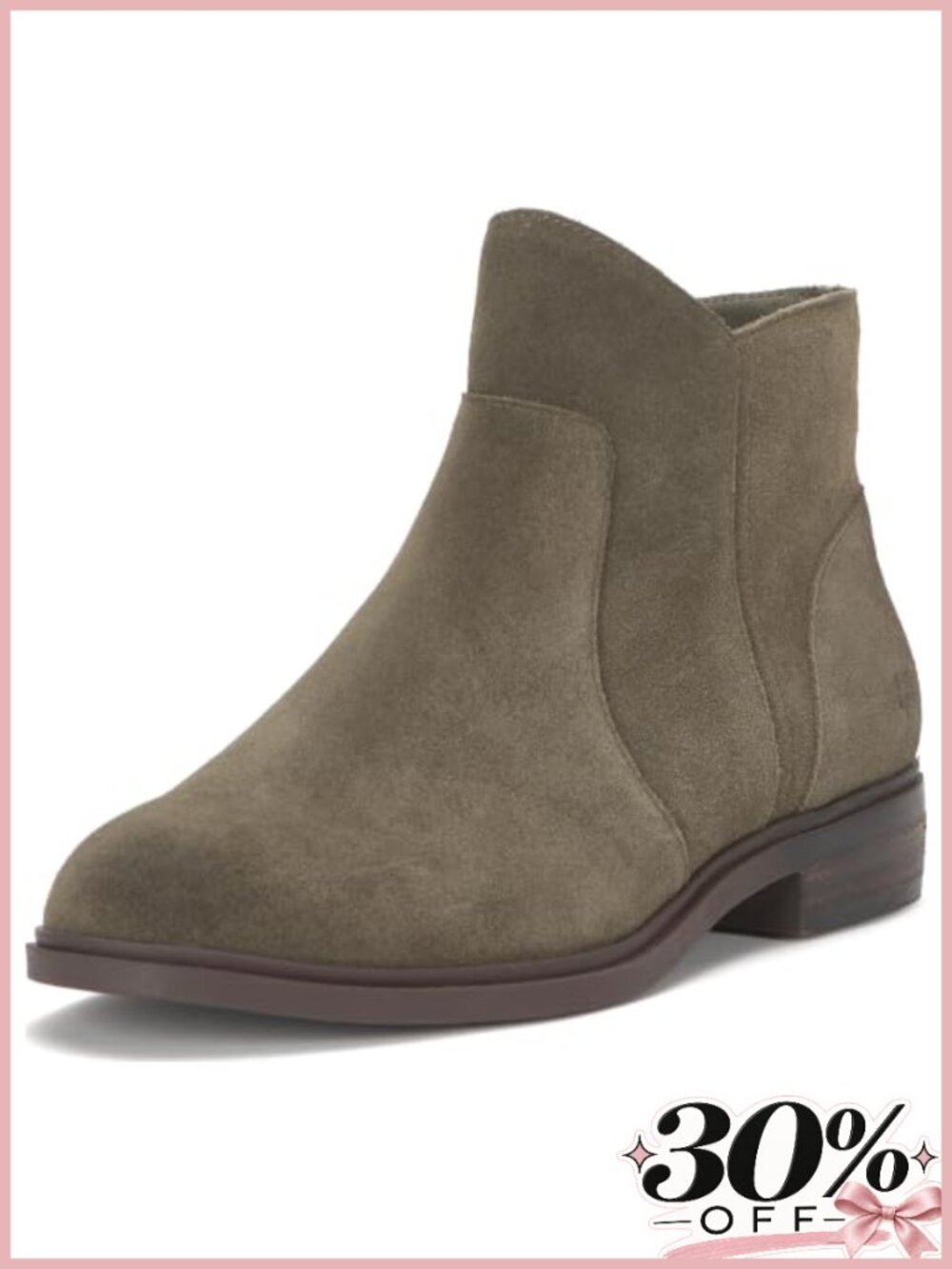 Ankle Bootie with Outsole Metal Plate, Zip Closure, Stacked Heel, Suede, Round